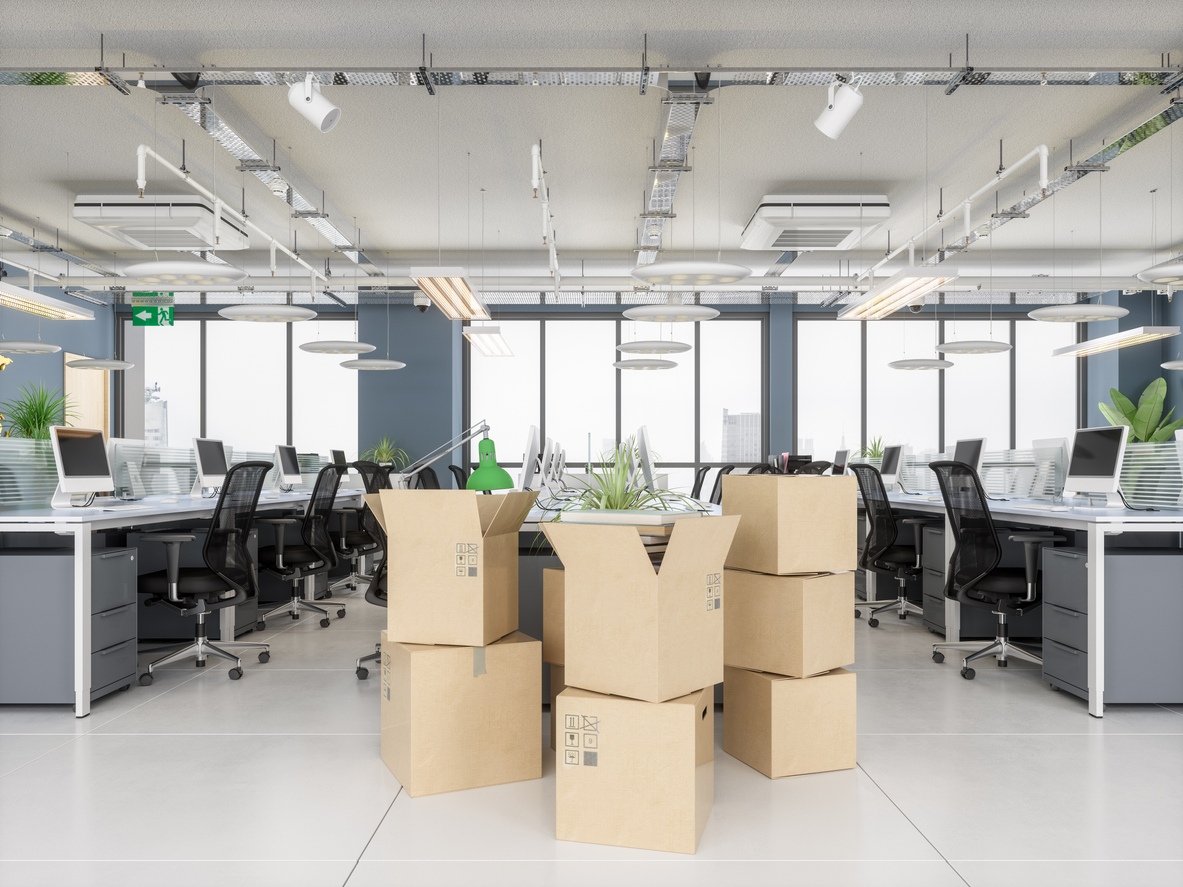 Boxes in an Office in Preparation for a Move